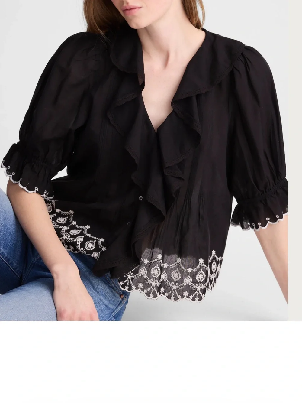NWOT Madewell The Blaire Top, size XS Jet Black
